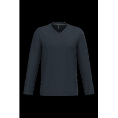 Camiseta de manga larga con cuello de pico Navy L