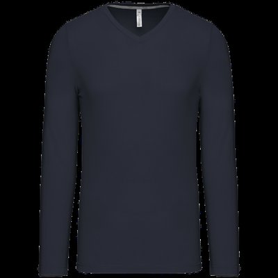 Camiseta de manga larga con cuello de pico Navy XL