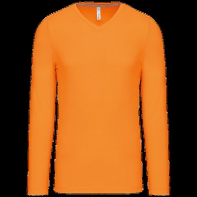 Camiseta de manga larga con cuello de pico Orange XL