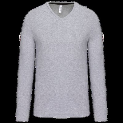 Camiseta de manga larga con cuello de pico Oxford Grey L