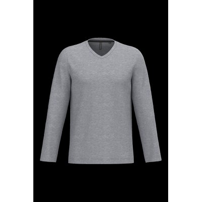 Camiseta de manga larga con cuello de pico Oxford Grey Xl