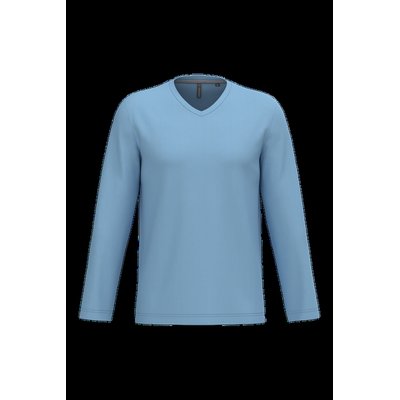 Camiseta de manga larga con cuello de pico Sky Blue M