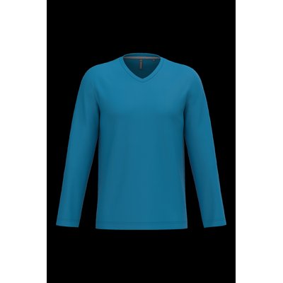 Camiseta de manga larga con cuello de pico Tropical Blue M