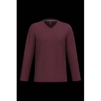 Camiseta de manga larga con cuello de pico Wine S