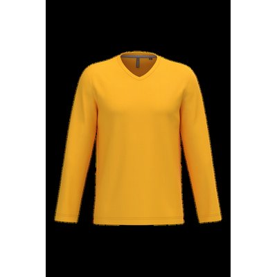 Camiseta de manga larga con cuello de pico Yellow S