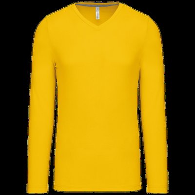 Camiseta de manga larga con cuello de pico Yellow XL