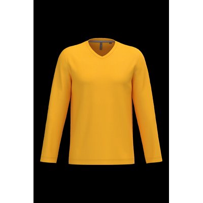 Camiseta de manga larga con cuello de pico Yellow Xxl
