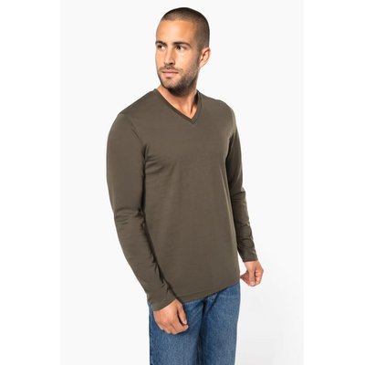 Camiseta de manga larga con cuello de pico