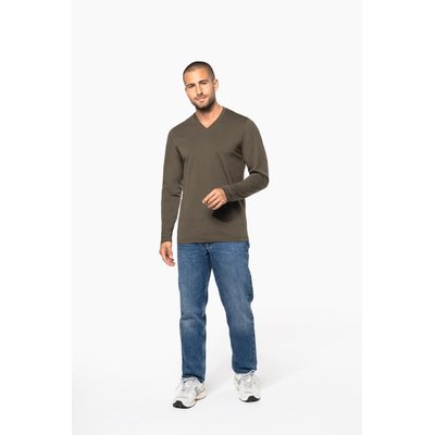 Camiseta de manga larga con cuello de pico