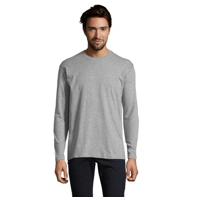 Camiseta Manga Larga Hombre 150g Gris Jaspeado L