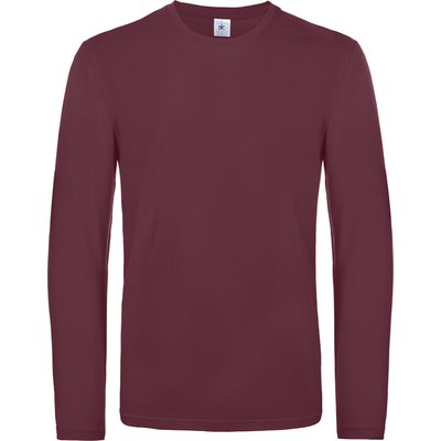 Camiseta manga larga hombre algodón Burgundy 3Xl