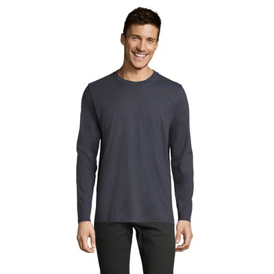 Camiseta Manga Larga Hombre Gris Ratón S
