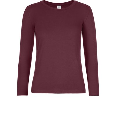 Camiseta manga larga mujer algodón Burgundy M
