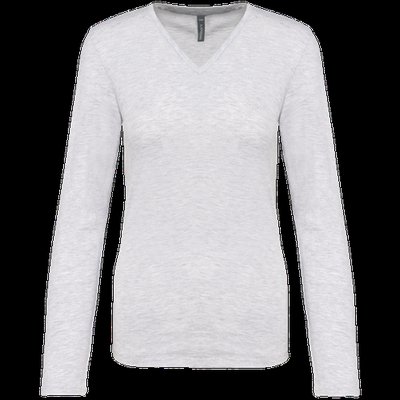 Camiseta manga larga mujer algodón entallada Ash Heather L