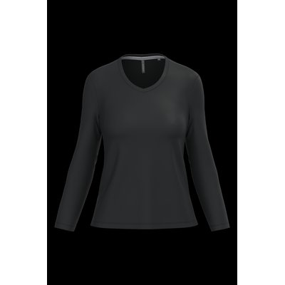 Camiseta manga larga mujer algodón entallada Black M