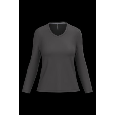 Camiseta manga larga mujer algodón entallada Dark Grey Xxl