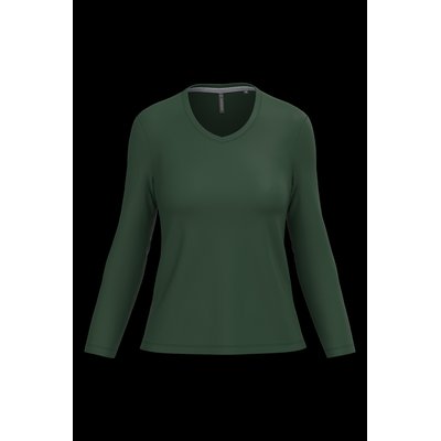 Camiseta manga larga mujer algodón entallada Forest Green L