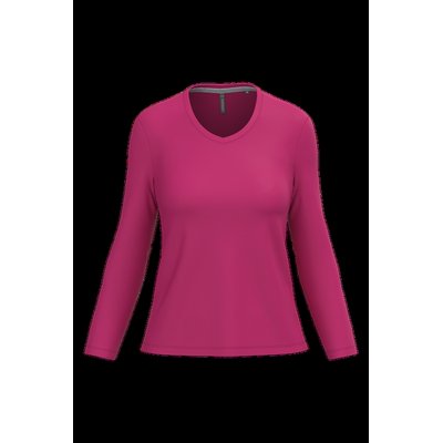 Camiseta manga larga mujer algodón entallada Fuchsia S