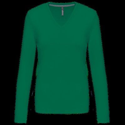 Camiseta manga larga mujer algodón entallada Kelly Green L