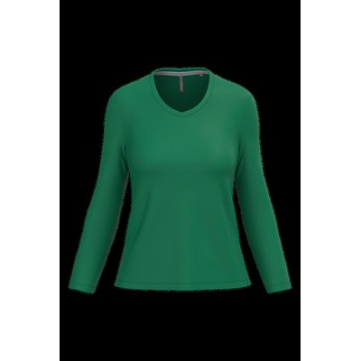 Camiseta manga larga mujer algodón entallada Kelly Green Xxl