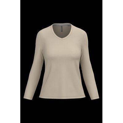 Camiseta manga larga mujer algodón entallada Light Sand Xxl