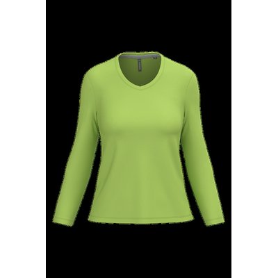 Camiseta manga larga mujer algodón entallada Lime L
