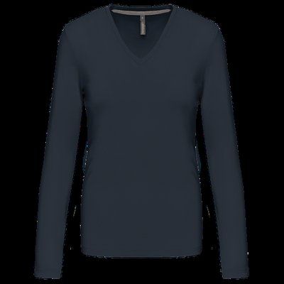Camiseta manga larga mujer algodón entallada Navy S