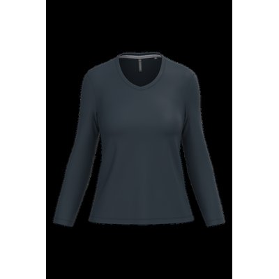 Camiseta manga larga mujer algodón entallada Navy Xl