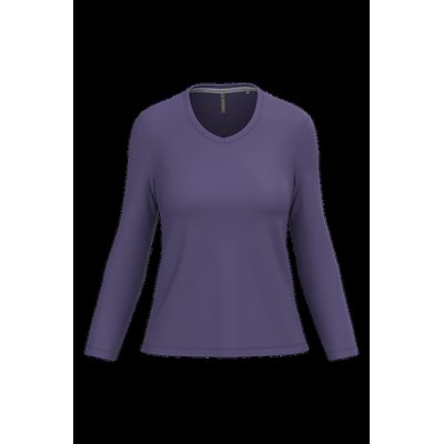 Camiseta manga larga mujer algodón entallada Purple M