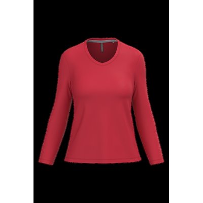 Camiseta manga larga mujer algodón entallada Red S