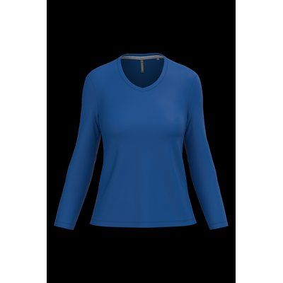 Camiseta manga larga mujer algodón entallada Royal Blue M