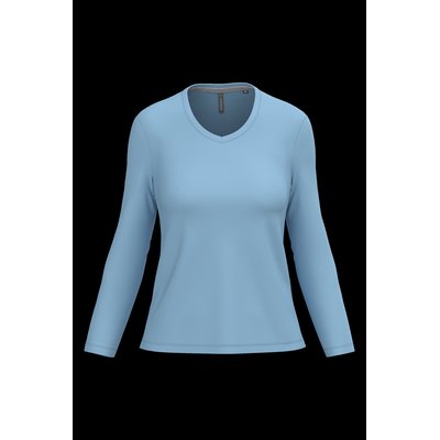 Camiseta manga larga mujer algodón entallada Sky Blue S