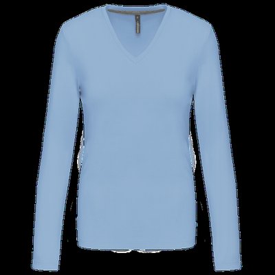 Camiseta manga larga mujer algodón entallada Sky Blue XXL