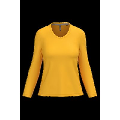 Camiseta manga larga mujer algodón entallada Yellow 3Xl