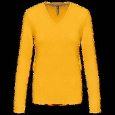 Camiseta manga larga mujer algodón entallada Yellow S