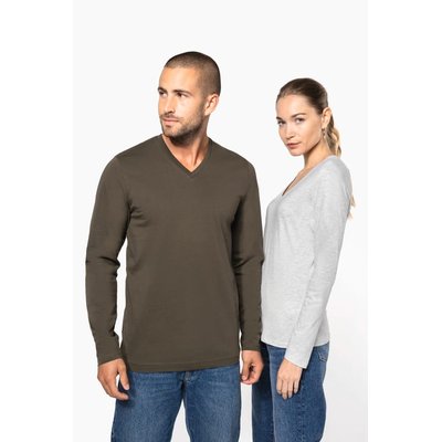 Camiseta manga larga mujer algodón entallada