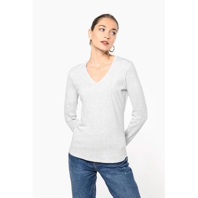 Camiseta manga larga mujer algodón entallada