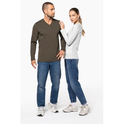 Camiseta manga larga mujer algodón entallada