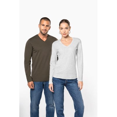 Camiseta manga larga mujer algodón entallada