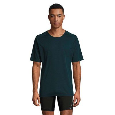 Camiseta Manga Raglán Transpirable Azul petróleo XS