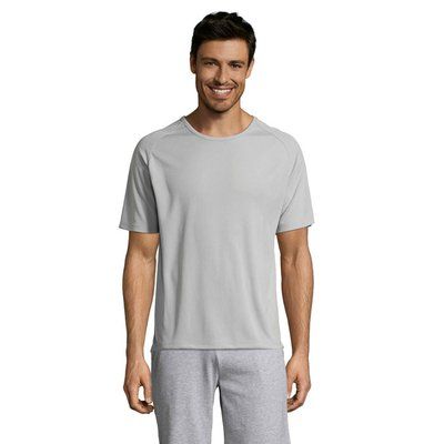 Camiseta Manga Raglán Transpirable Gris Puro XS