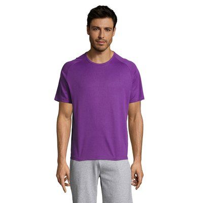 Camiseta Manga Raglán Transpirable Morado Oscuro XL