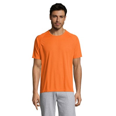 Camiseta Manga Raglán Transpirable Naranja 3XL