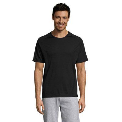 Camiseta Manga Raglán Transpirable Negro/ Negro Opaco XL