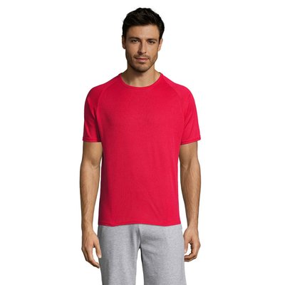 Camiseta Manga Raglán Transpirable Rojo 3XL