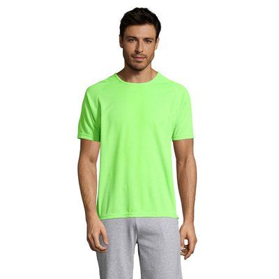 Camiseta Manga Raglán Transpirable Verde Neón XL