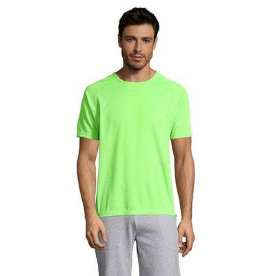 Camiseta Manga Raglán Transpirable Verde Neón XS