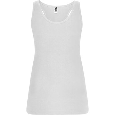 Camiseta Sin Mangas Entallada Espalda Nadadora Blanco S