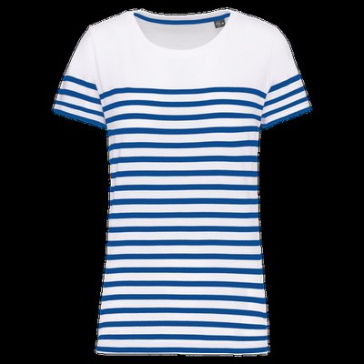 Camiseta marinera Corte recto White / Royal Blue Stripe L