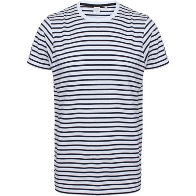 Camiseta marinera unisex algodón White / Oxford Navy L